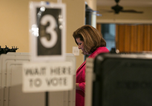 Republican candidate Karen Handel votes