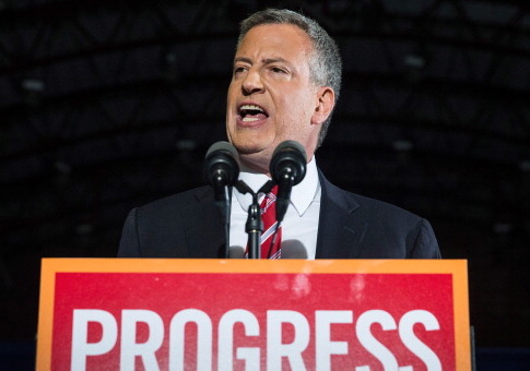 Newly elected New York City Mayor Bill de Blasio speaks at his election night party on November 5, 2013 in New York City / Getty Images