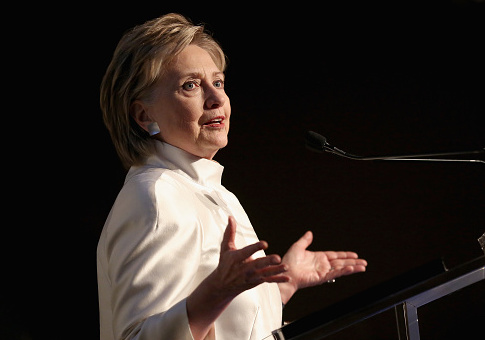 Hillary Rodham Clinton speaks at the 2017 Stephan Weiss Apple Awards on June 7, 2017 in New York City. / Getty Images
