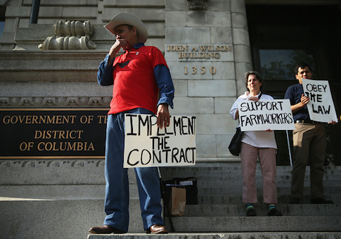 United Farm Workers Union Members March In DC Over Contact Issue With West Coast Agriculture Firm