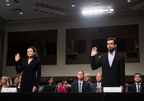 Facebook COO Sheryl Sandberg and Twitter CEO Jack Dorsey