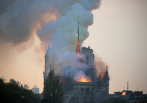 Fire at Notre Dame Cathedral in Paris