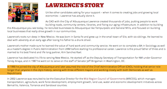Screenshot of Rael's updated campaign site