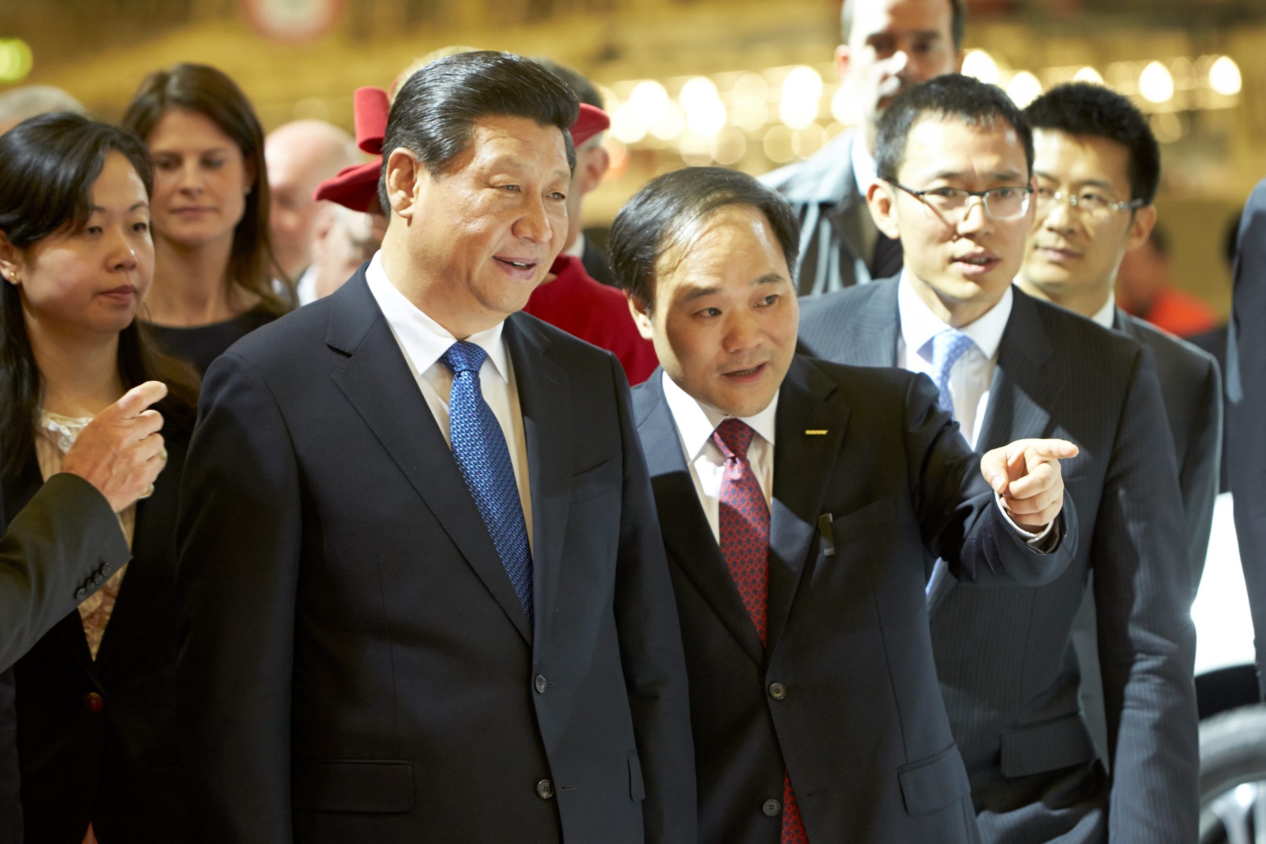 Chinese President Xi Jinping and Li Shufu, chairman of the board at Volvo Cars, tour a factory in Ghent, Belgium. copyright Volvo Car Group, Corporate Communications.