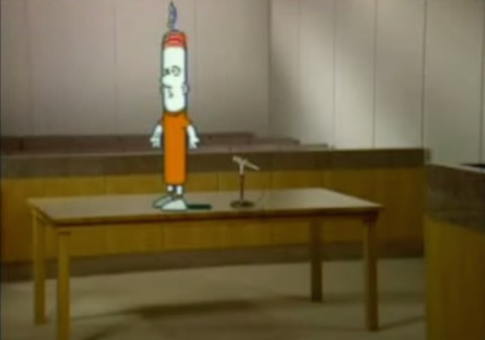 Cartoon cigarette from 'Dusty the Dragon'