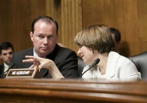 Sens. Mike Lee (R., Utah) and Amy Klobuchar (D., Minn.) / AP