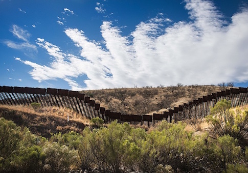 A section of the border fence in Nogales, Arizona