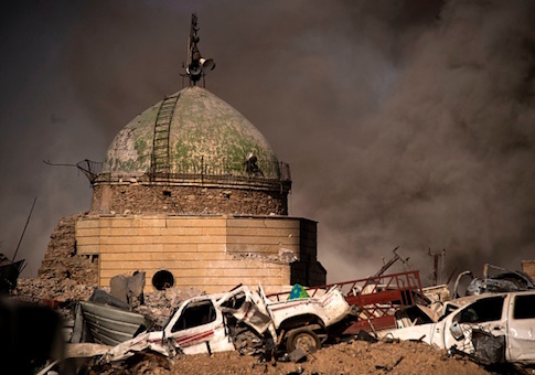Smoke plumes billow in the Old City of Mosul during the offensive by the Iraqi force to retake the embattled city from ISIS