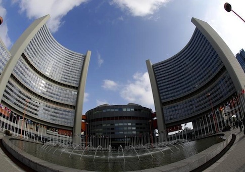 The United Nations headquarters building is pictured in Vienna