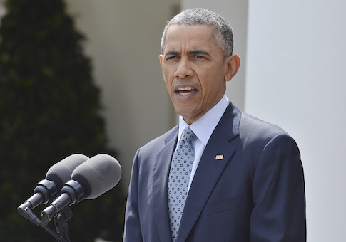 U.S. President Barack Obama speaks about the framework agreement on Iran's nuclear program announced by negotiators in Switzerland during a statement in the Rose Garden of the White House in Washington April 2