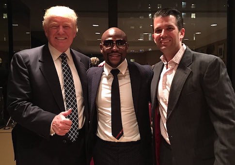 Donald Trump, Floyd Mayweather, and Donald Trump Jr.