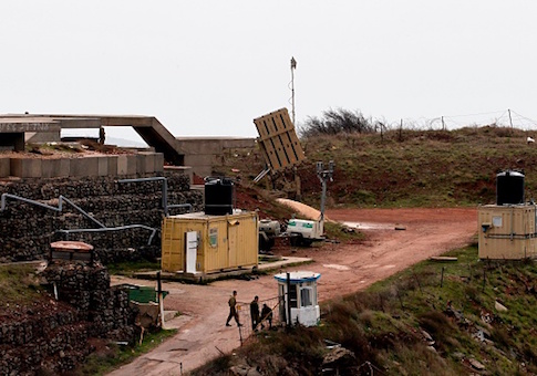 A picture taken on February 11, 2018, shows an Israeli Iron Dome defense system, designed to intercept and destroy incoming short-range rockets and artillery shells, deployed in the Israeli-annexed Golan Heights near the border with Syria