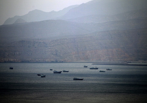 Dhows, fishing boats and cargo ships are seen in the Strait of Hormuz