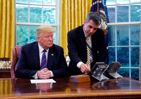 Trump speaks with Mexican President Enrique Pena Nieto about NAFTA at the White House in Washington