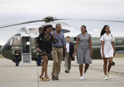 Barack Obama, Michelle Obama, Malia Obama, Sasha Obama