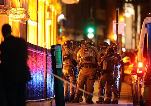 Counter-terrorism special forces assemble near the scene of a terrorist attack near London Bridge