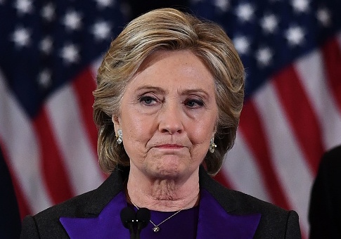 Hillary Clinton makes a concession speech after being defeated by Republican president-elect Donald Trump / Getty Images