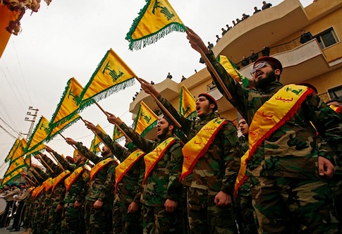 Fighters of the Shiite Hezbollah movement