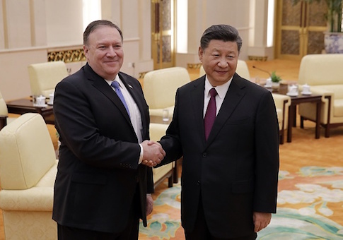 Secretary of State Mike Pompeo and Chinese President Xi Jinping