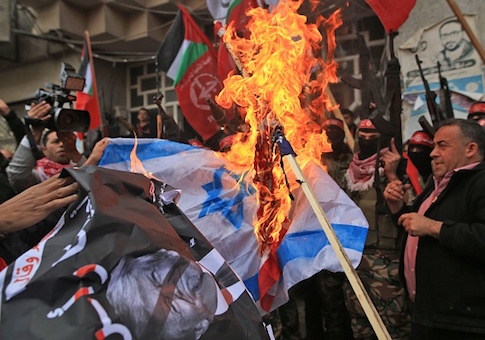 Israel flag burning