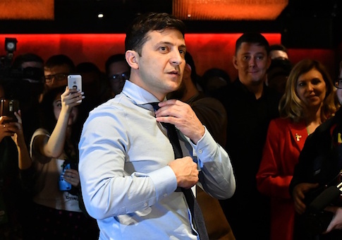 Presidential frontrunner Volodymyr Zelensky