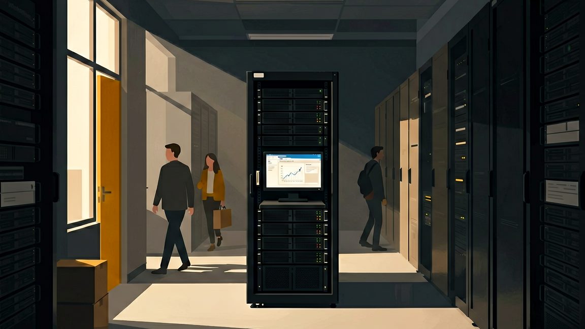Abliteration.ai server rack in its data‑center hosting guard‑rail‑free AI models