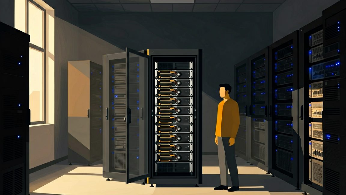 AI compute server rack at Crusoe's data center