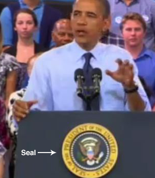 Obama Uses Presidential Seal at Designated Campaign Event