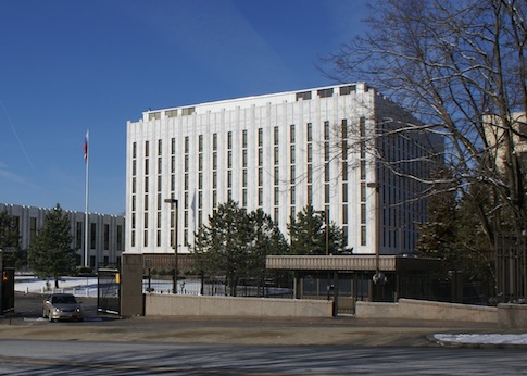 Man Scales Russian Embassy Fence