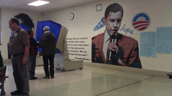 Obama Mural Looms Over Philly Poll