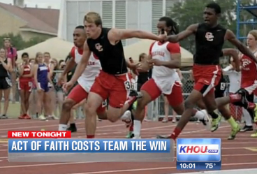 Relay Team DQ'd after Runner Points to God at Finish Line