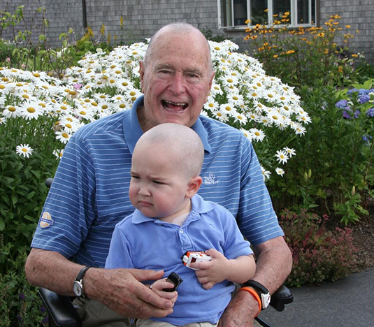 George H.W. Bush, Security Detail Shave Heads to Support Boy with Cancer