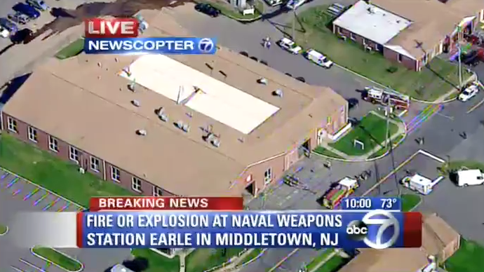 Explosion Rocks Naval Base in New Jersey