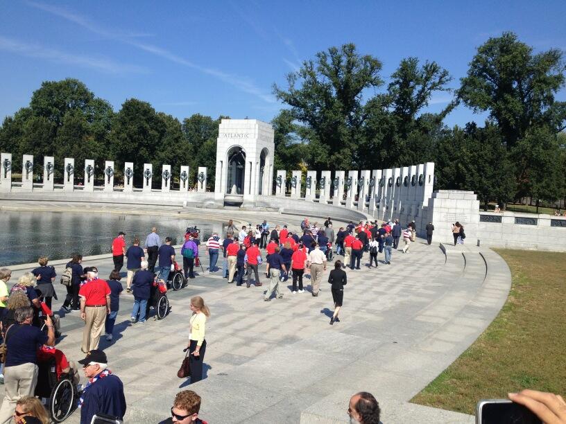 WWII Vets Knock Over Shutdown Barrier to Visit Memorial