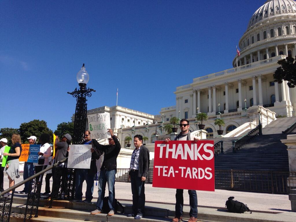 Less than Two Dozen Show for OFA Protest on Capitol Steps