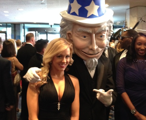 Creepy Uncle Sam Schmoozes the White House Correspondents' Dinner