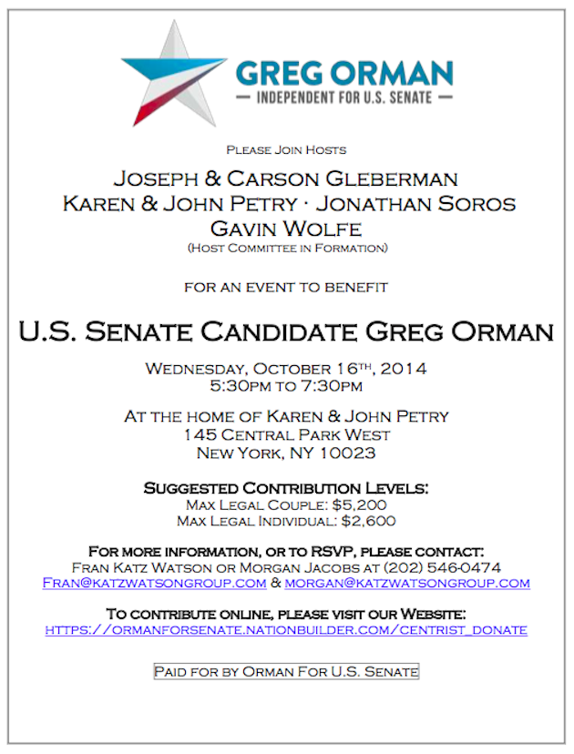 Soros to Host Fundraiser for ‘Independent’ Kansas Senate Candidate