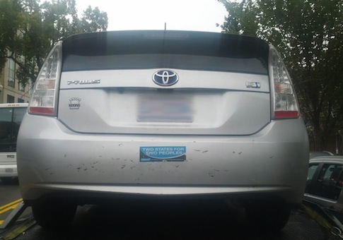 BREAKING: J Street Supporter's Prius Towed