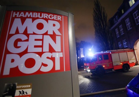 German Paper Firebombed