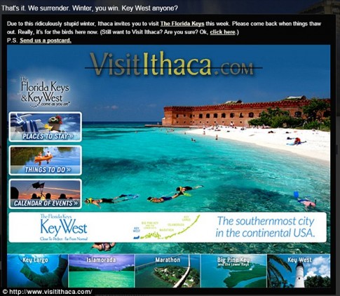 New York Town Gives Up, Directs People to Vacation in the Florida Keys