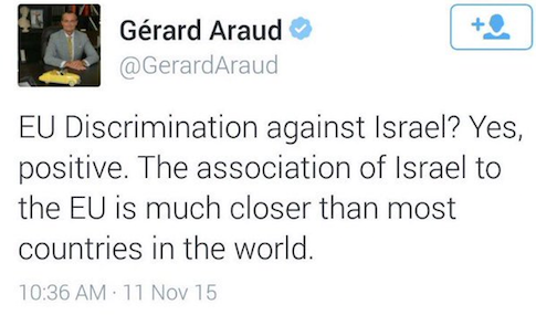 French Ambassador Calls ‘Discrimination’ Against Israel ‘Positive’