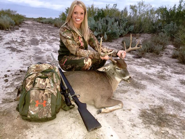 PICTURES: Sexy Hunting Cheerleader Responds to Facebook Haters