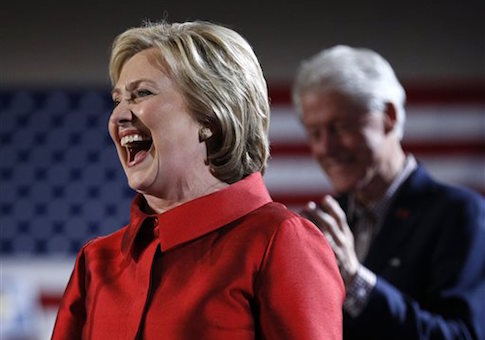 Hillary Clinton Gets Really Excited Playing Dominoes at Senior Home