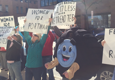 Strickland’s Record on Equal Pay Sparks Protest