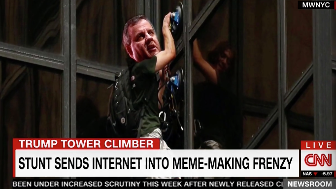 CNN Does Hilarious Segment on Memes Inspired by Trump Tower Climber