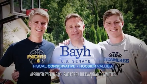 Evan Bayh Uses D.C.-Raised Children to Show He Is a True 'Hoosier'