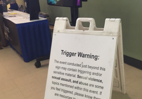 University Hosting Presidential Debate Places ‘Trigger Warning’ Sign in Student Center