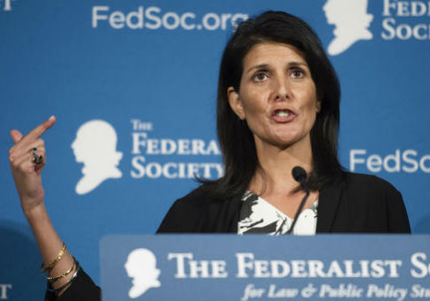Nikki Haley Pledges to Block Anti-Israel Actions by United Nations