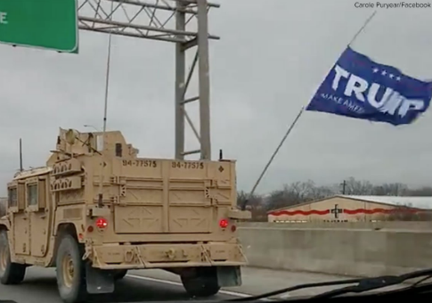 Military Convoy Belonging to SEAL Unit Spotted in Kentucky Flying Trump Flag