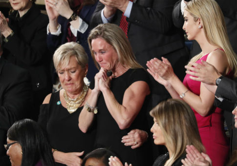 Left Attacks Trump for Honoring Widow of Navy SEAL During Speech